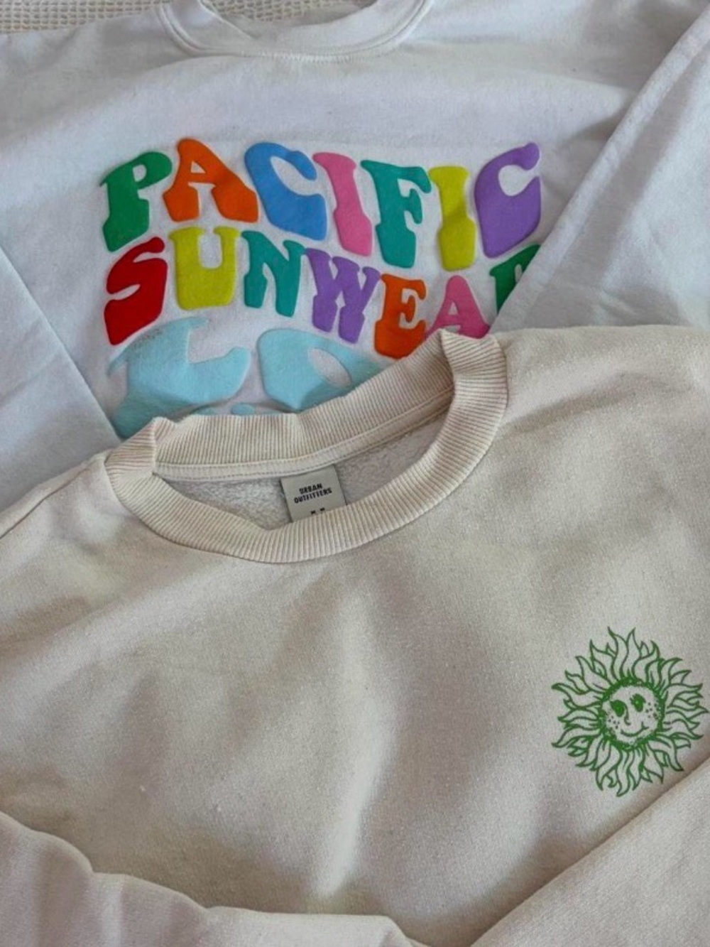 Pacific Sunwear & Neutral Cream Kids Sweatshirts - Multicolor Graphic